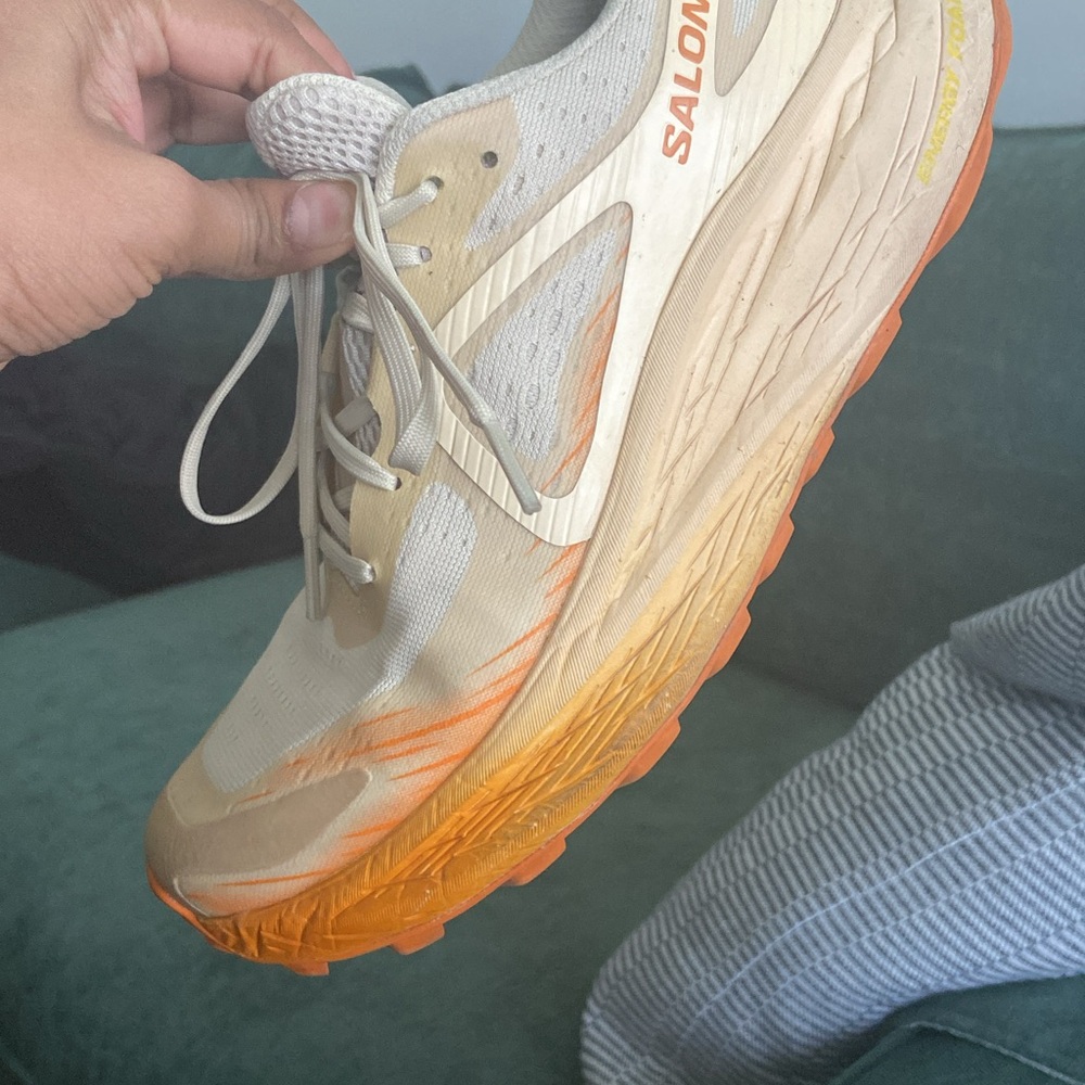 Salomon Beige and Orange Running Shoes - Glide Max TR